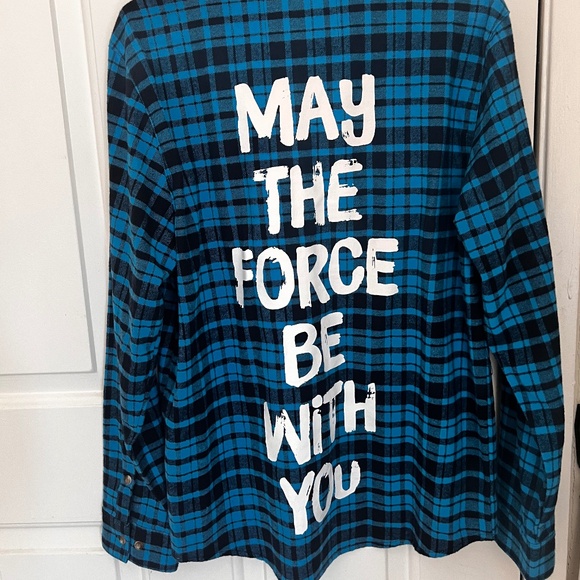 Cakeworthy Star Wars "May the Force be with You" Flannel Shirt Size Medium - Picture 1 of 4